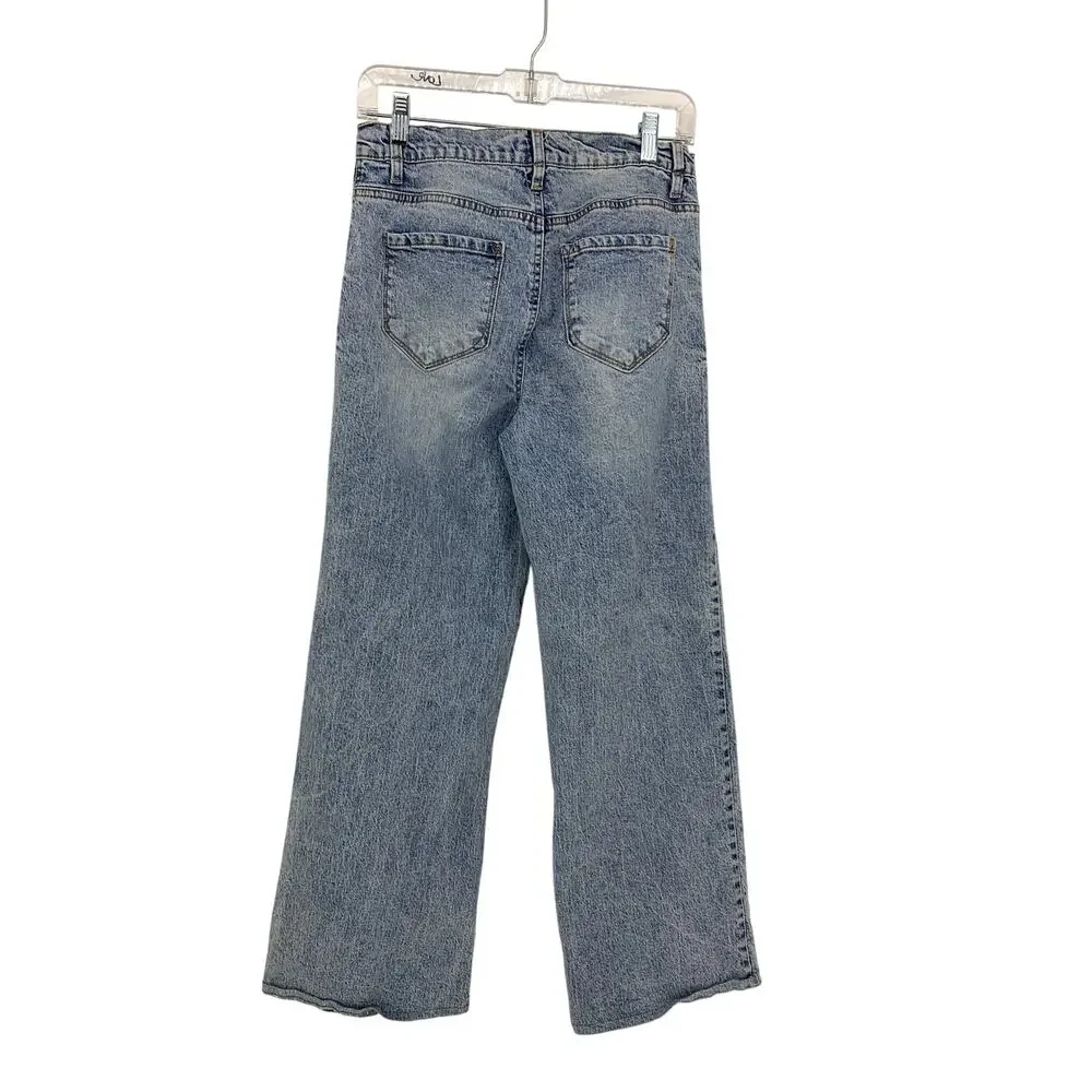 Kensie Jeans The Carla High Rise Wide Leg Womens Sz 6/28 Light Wash *HEMMED